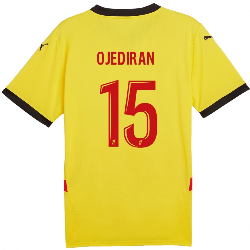 Niño Fútbol Camiseta Hamzat Ojediran #15 Amarillo Rojo 1ª Equipación 2024/25