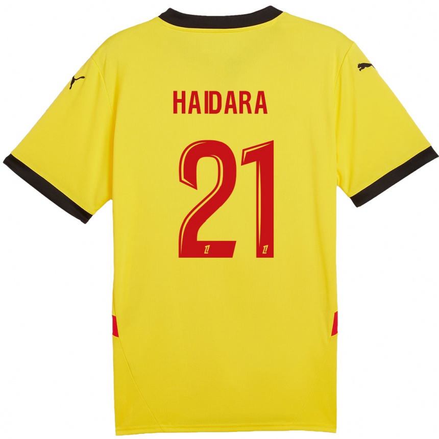 Niño Fútbol Camiseta Massadio Haidara #21 Amarillo Rojo 1ª Equipación 2024/25