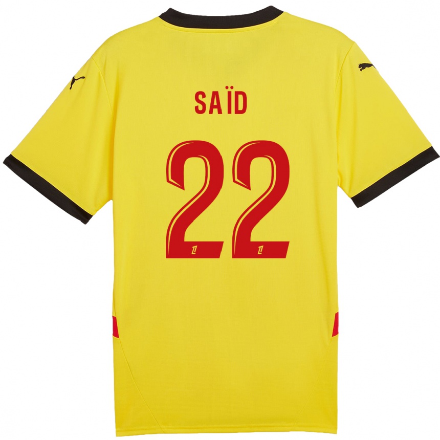 Niño Fútbol Camiseta Wesley Saïd #22 Amarillo Rojo 1ª Equipación 2024/25