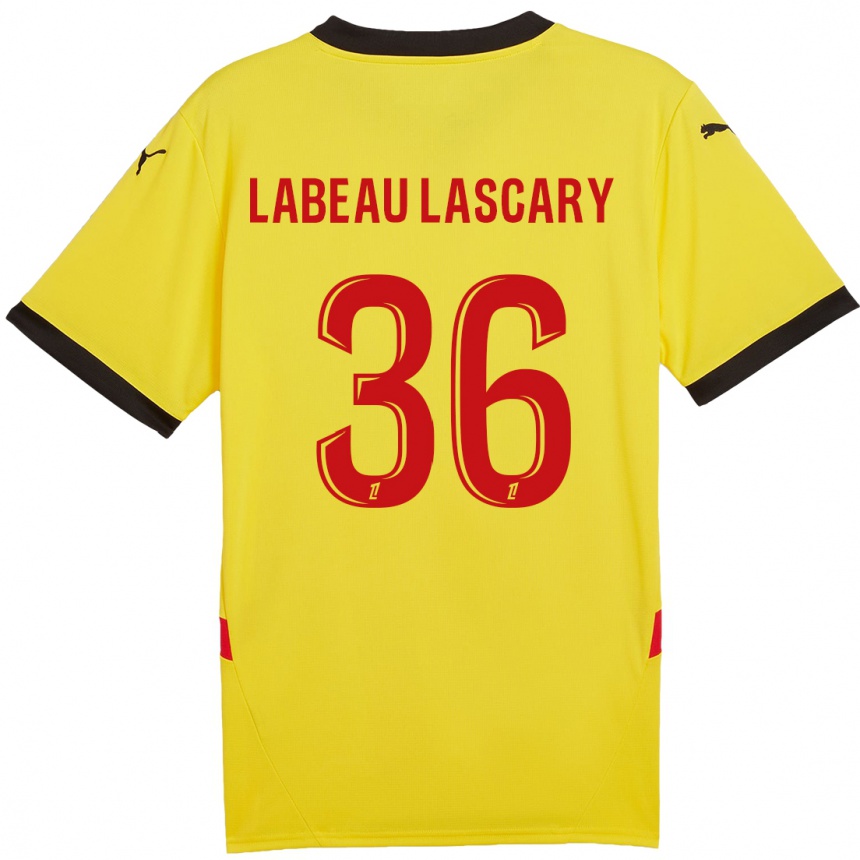 Niño Fútbol Camiseta Rémy Labeau Lascary #36 Amarillo Rojo 1ª Equipación 2024/25