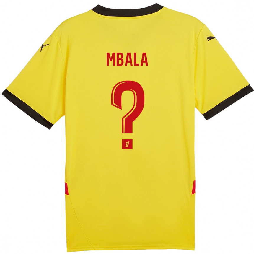 Niño Fútbol Camiseta Keny Mbala #0 Amarillo Rojo 1ª Equipación 2024/25