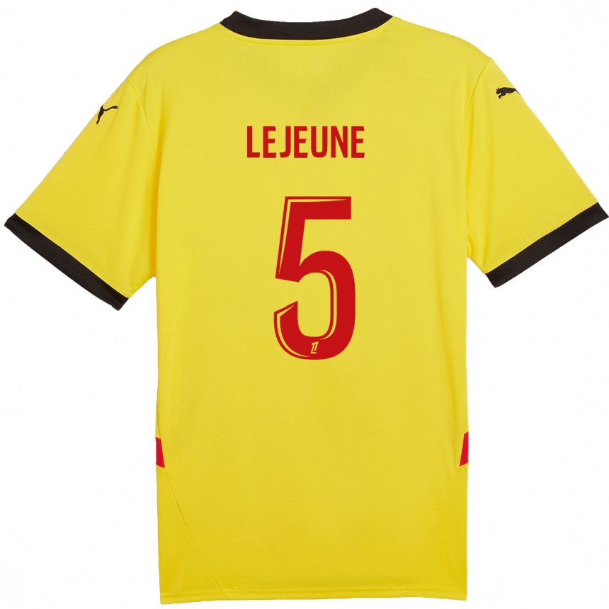 Niño Fútbol Camiseta Romane Lejeune #5 Amarillo Rojo 1ª Equipación 2024/25