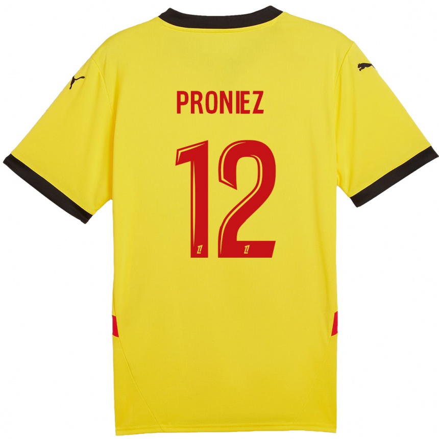 Niño Fútbol Camiseta Fany Proniez #12 Amarillo Rojo 1ª Equipación 2024/25