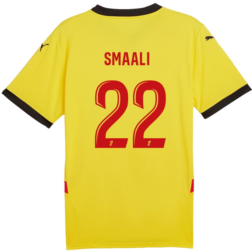 Niño Fútbol Camiseta Emma Smaali #22 Amarillo Rojo 1ª Equipación 2024/25