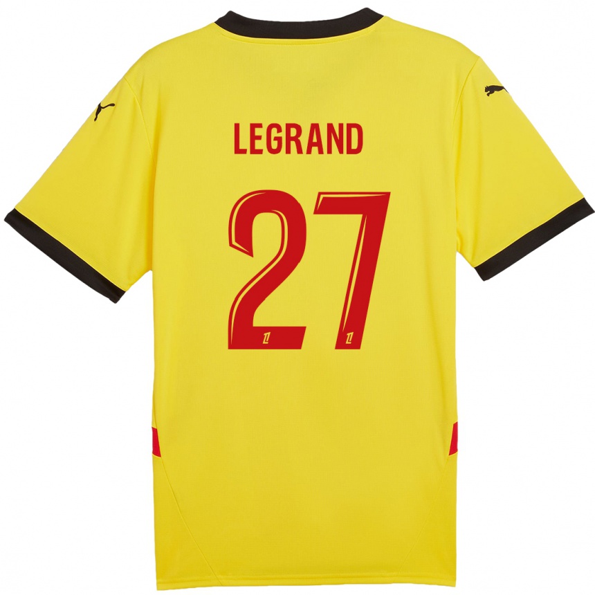 Niño Fútbol Camiseta Bérénice Legrand #27 Amarillo Rojo 1ª Equipación 2024/25