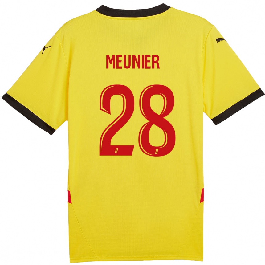 Niño Fútbol Camiseta Jennifer Meunier #28 Amarillo Rojo 1ª Equipación 2024/25