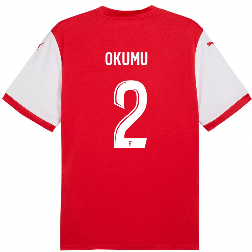 Niño Fútbol Camiseta Joseph Okumu #2 Rojo Blanco 1ª Equipación 2024/25