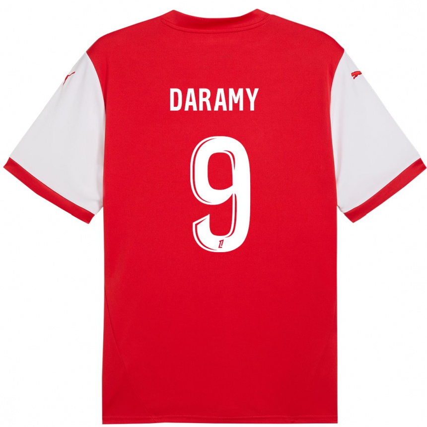 Niño Fútbol Camiseta Mohamed Daramy #9 Rojo Blanco 1ª Equipación 2024/25