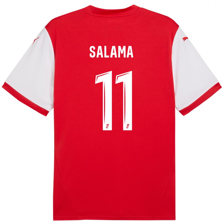 Niño Fútbol Camiseta Amine Salama #11 Rojo Blanco 1ª Equipación 2024/25