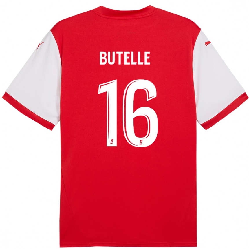 Niño Fútbol Camiseta Ludovic Butelle #16 Rojo Blanco 1ª Equipación 2024/25