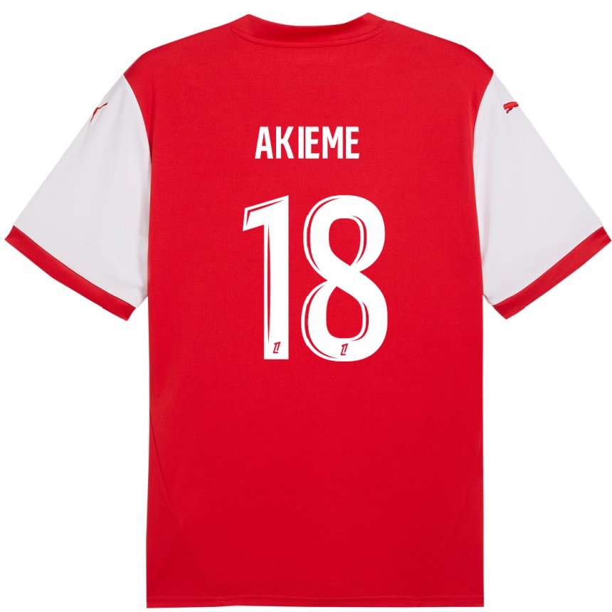 Niño Fútbol Camiseta Sergio Akieme #18 Rojo Blanco 1ª Equipación 2024/25