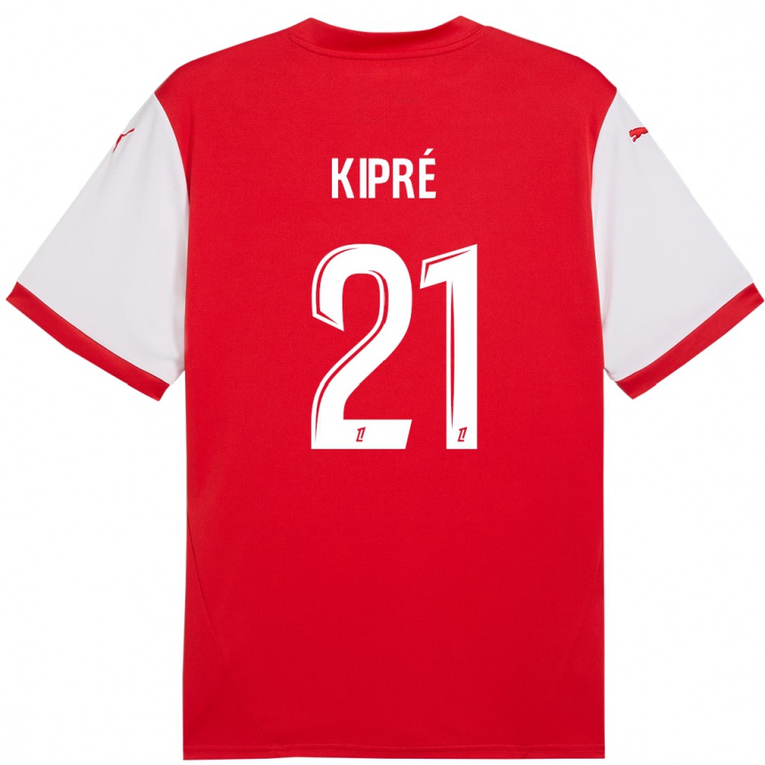 Niño Fútbol Camiseta Cédric Kipré #21 Rojo Blanco 1ª Equipación 2024/25