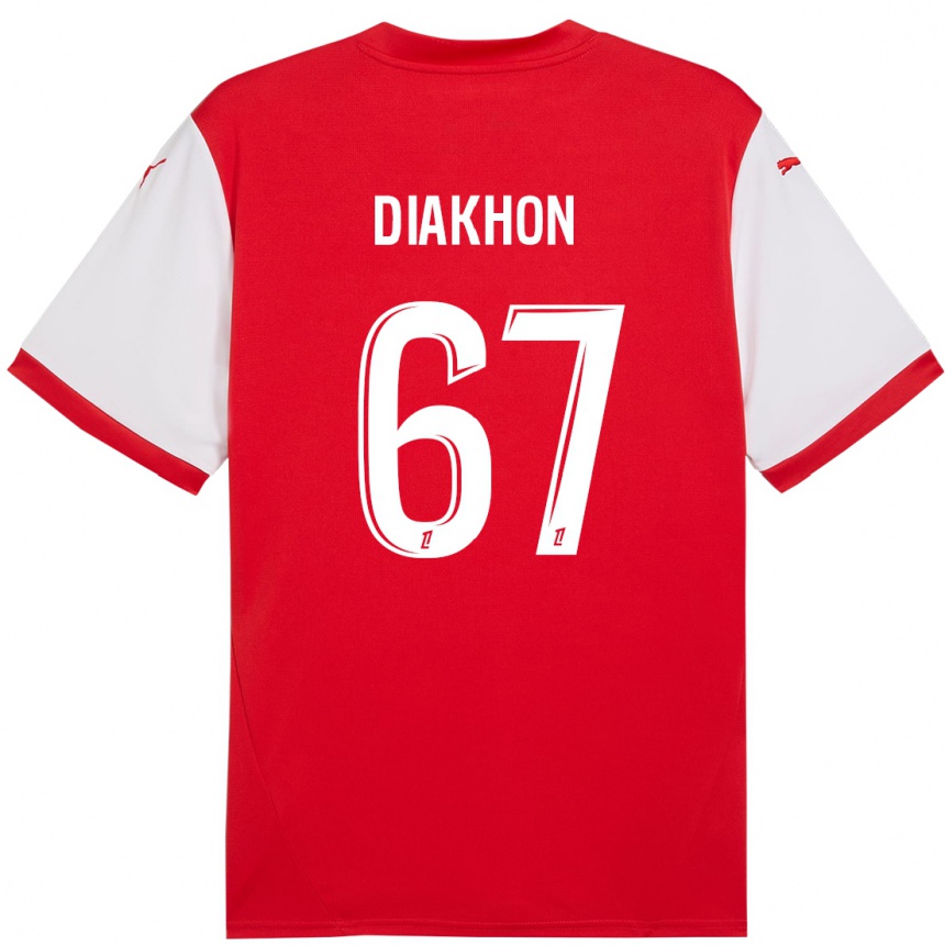 Niño Fútbol Camiseta Mamadou Diakhon #67 Rojo Blanco 1ª Equipación 2024/25