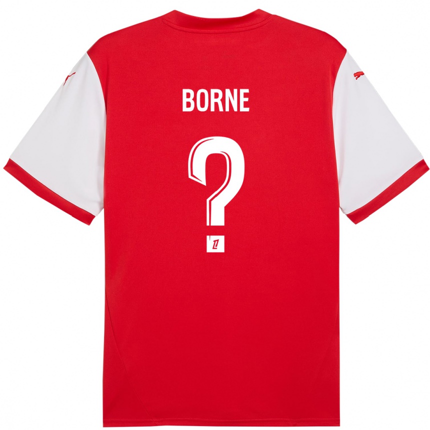 Niño Fútbol Camiseta Melvin Borne #0 Rojo Blanco 1ª Equipación 2024/25