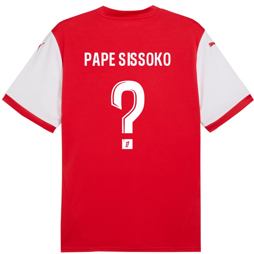 Niño Fútbol Camiseta Niama Pape Sissoko #0 Rojo Blanco 1ª Equipación 2024/25