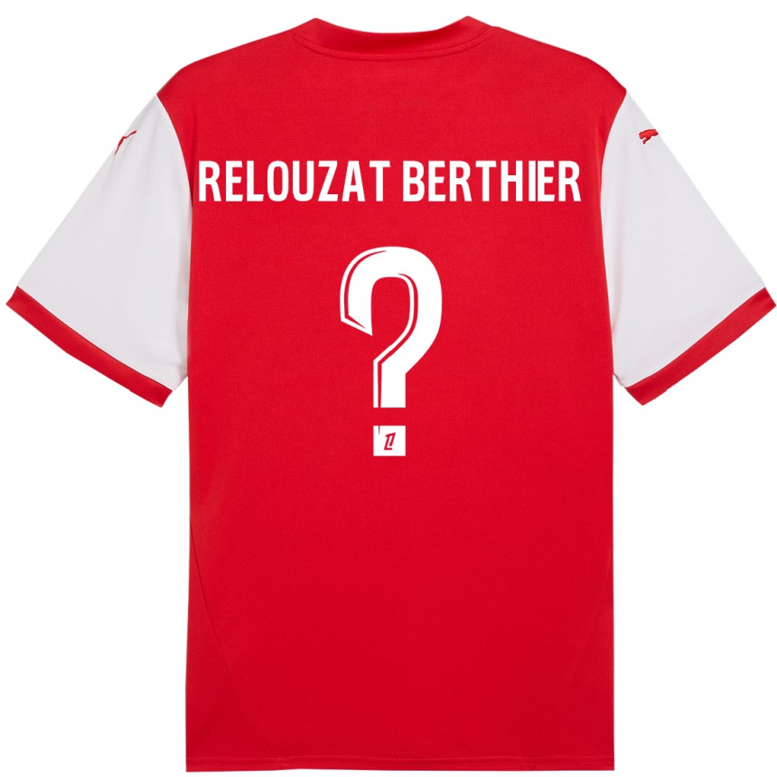 Niño Fútbol Camiseta Maxime Relouzat Berthier #0 Rojo Blanco 1ª Equipación 2024/25