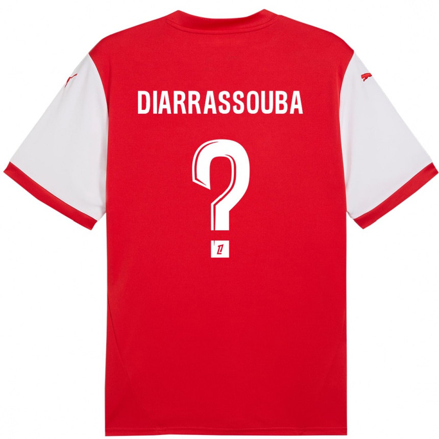 Niño Fútbol Camiseta Tidiane Diarrassouba #0 Rojo Blanco 1ª Equipación 2024/25