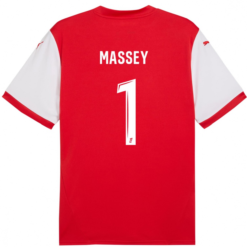 Niño Fútbol Camiseta Kayza Massey #1 Rojo Blanco 1ª Equipación 2024/25