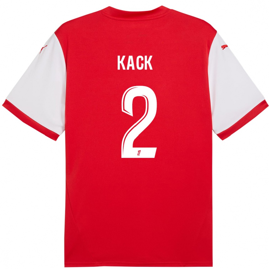 Niño Fútbol Camiseta Mathilde Kack #2 Rojo Blanco 1ª Equipación 2024/25