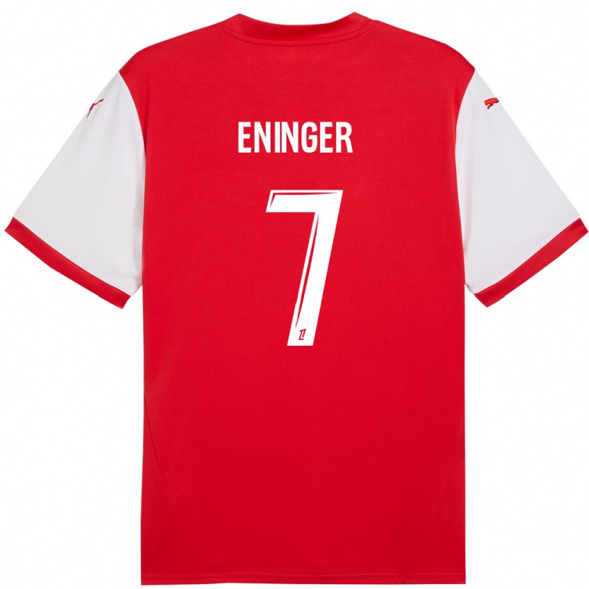 Niño Fútbol Camiseta Thelma Eninger #7 Rojo Blanco 1ª Equipación 2024/25