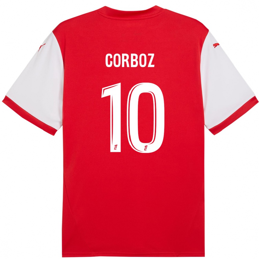 Niño Fútbol Camiseta Rachel Corboz #10 Rojo Blanco 1ª Equipación 2024/25