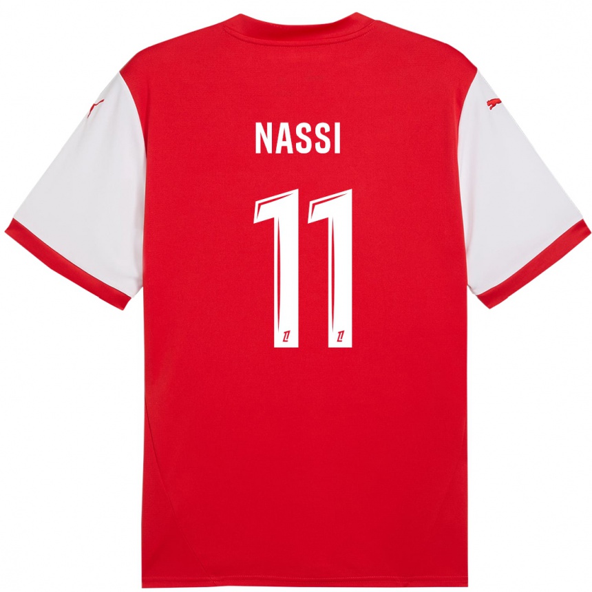 Niño Fútbol Camiseta Jade Nassi #11 Rojo Blanco 1ª Equipación 2024/25