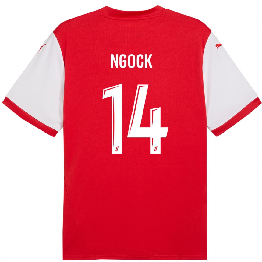 Niño Fútbol Camiseta Monique Ngock #14 Rojo Blanco 1ª Equipación 2024/25