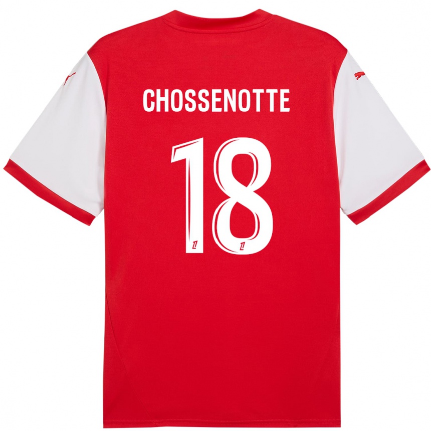 Niño Fútbol Camiseta Shana Chossenotte #18 Rojo Blanco 1ª Equipación 2024/25