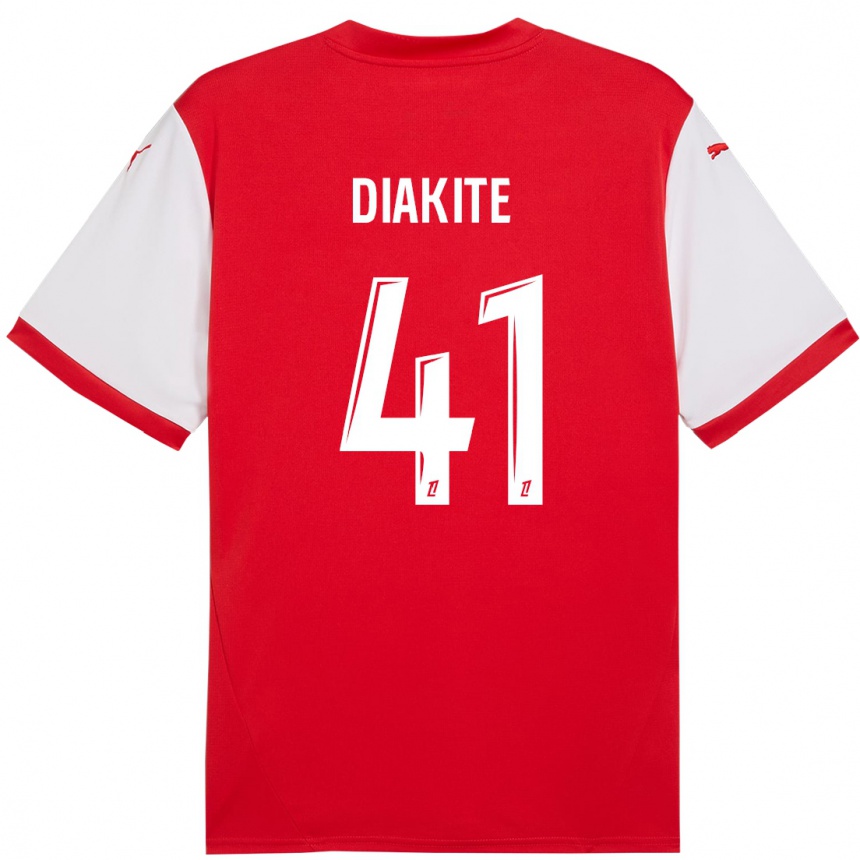 Niño Fútbol Camiseta Ibrahim Diakité #41 Rojo Blanco 1ª Equipación 2024/25