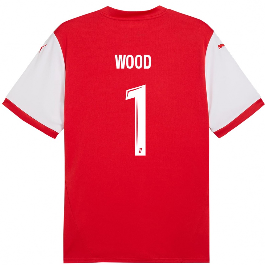 Niño Fútbol Camiseta Mackenzie Wood #1 Rojo Blanco 1ª Equipación 2024/25