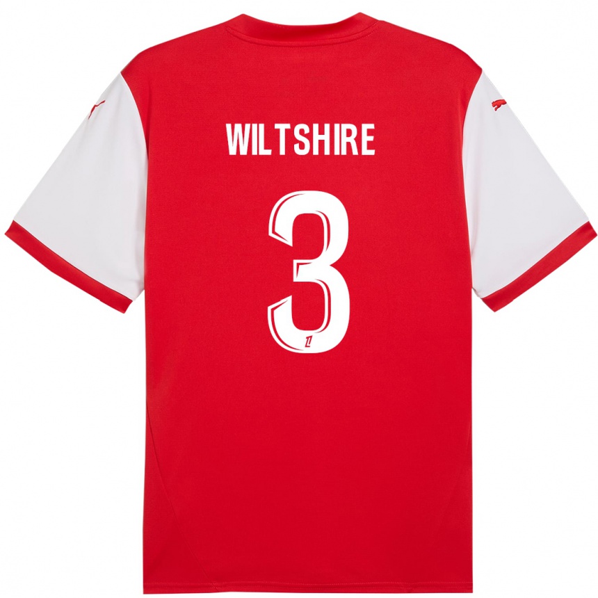 Niño Fútbol Camiseta Tiernny Wiltshire #3 Rojo Blanco 1ª Equipación 2024/25