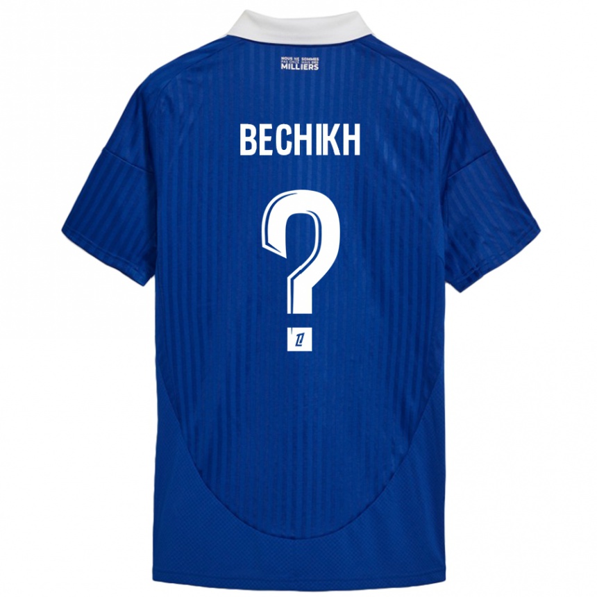 Niño Fútbol Camiseta Mohamed Bechikh #0 Azul Blanco 1ª Equipación 2024/25