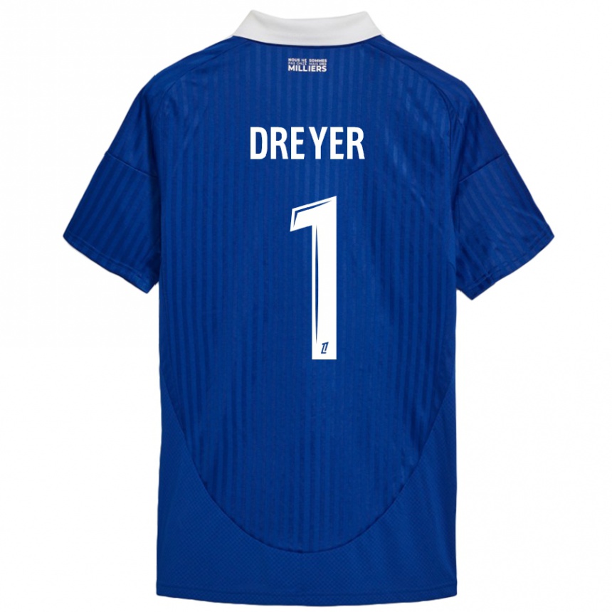 Niño Fútbol Camiseta Matthieu Dreyer #1 Azul Blanco 1ª Equipación 2024/25