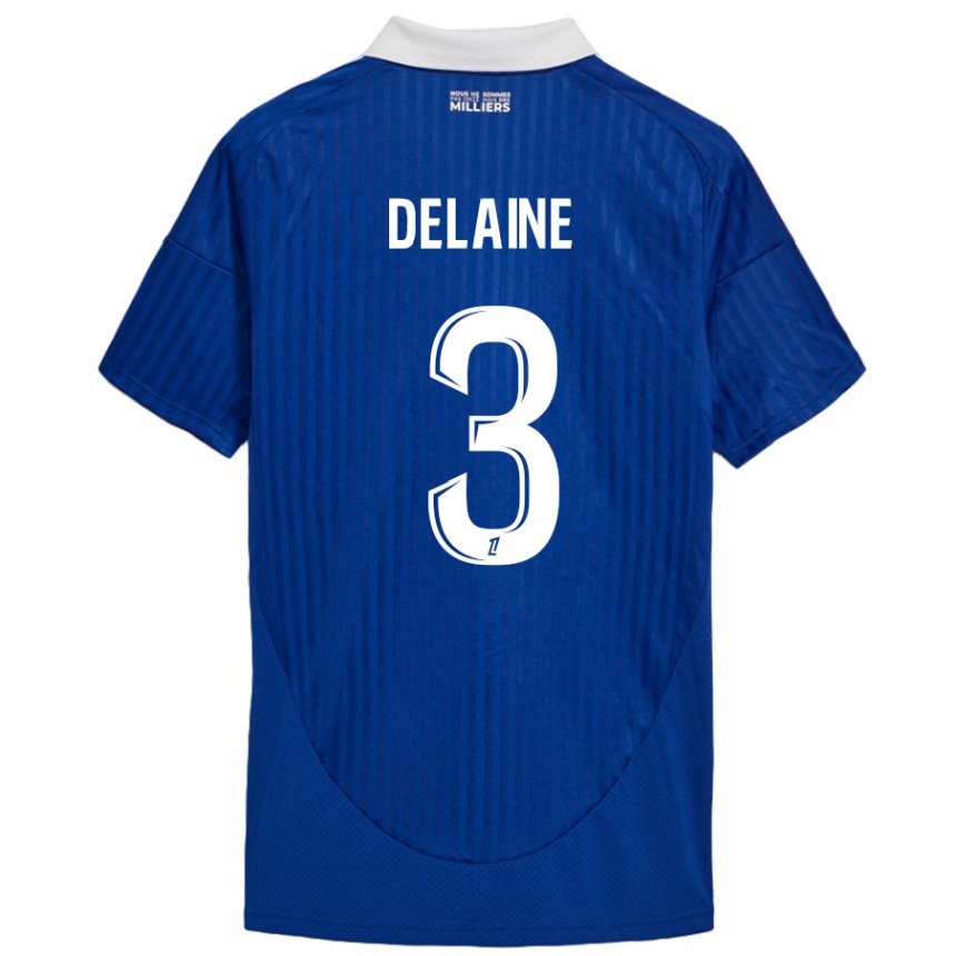 Niño Fútbol Camiseta Thomas Delaine #3 Azul Blanco 1ª Equipación 2024/25