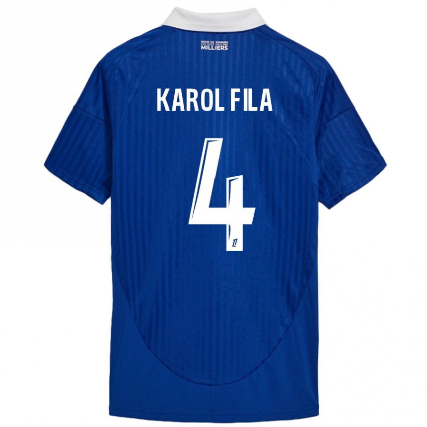 Niño Fútbol Camiseta Karol Fila #4 Azul Blanco 1ª Equipación 2024/25