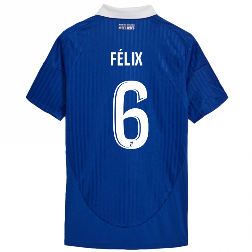 Niño Fútbol Camiseta Félix Lemaréchal #6 Azul Blanco 1ª Equipación 2024/25