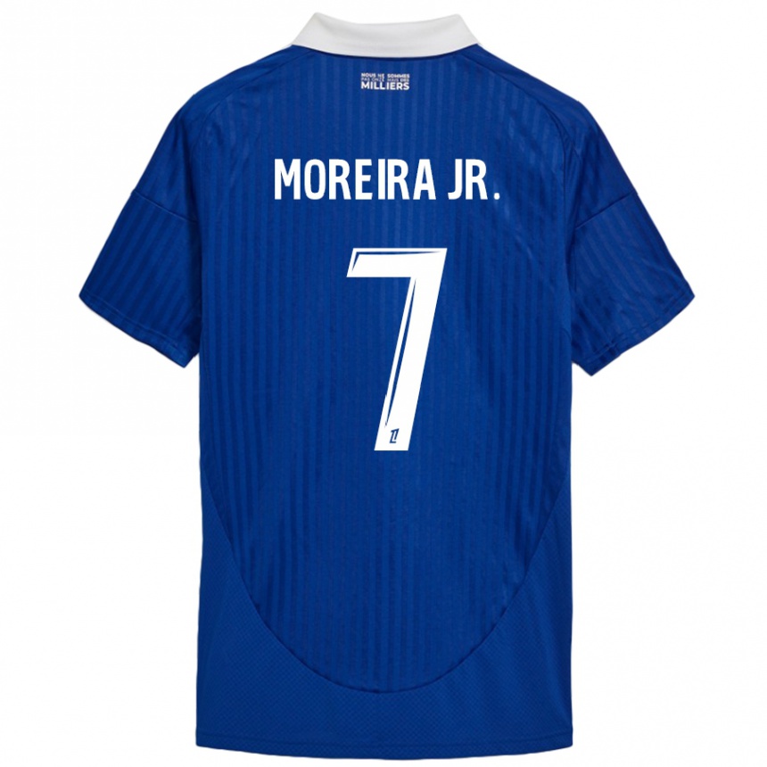 Niño Fútbol Camiseta Diego Moreira #7 Azul Blanco 1ª Equipación 2024/25