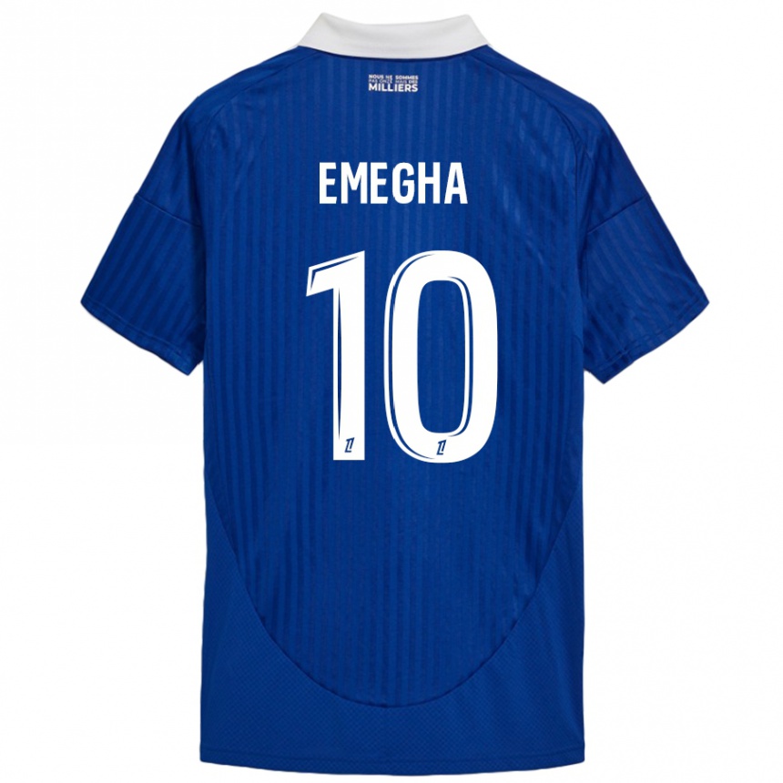 Niño Fútbol Camiseta Emanuel Emegha #10 Azul Blanco 1ª Equipación 2024/25