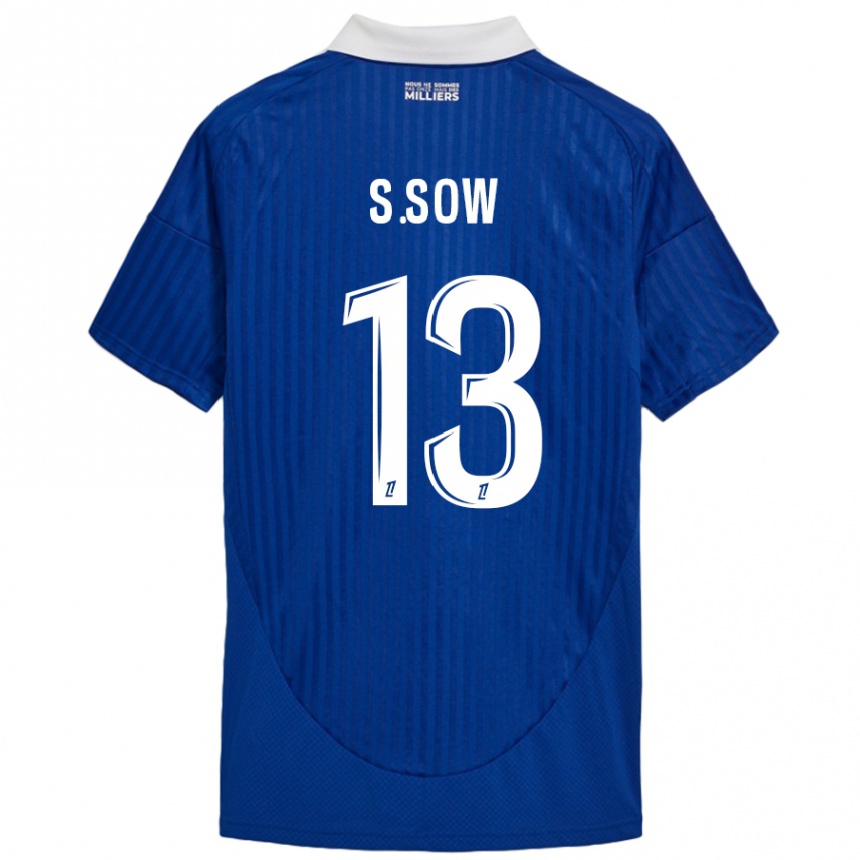 Niño Fútbol Camiseta Saïdou Sow #13 Azul Blanco 1ª Equipación 2024/25