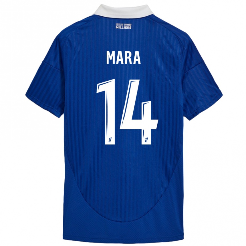 Niño Fútbol Camiseta Sékou Mara #14 Azul Blanco 1ª Equipación 2024/25