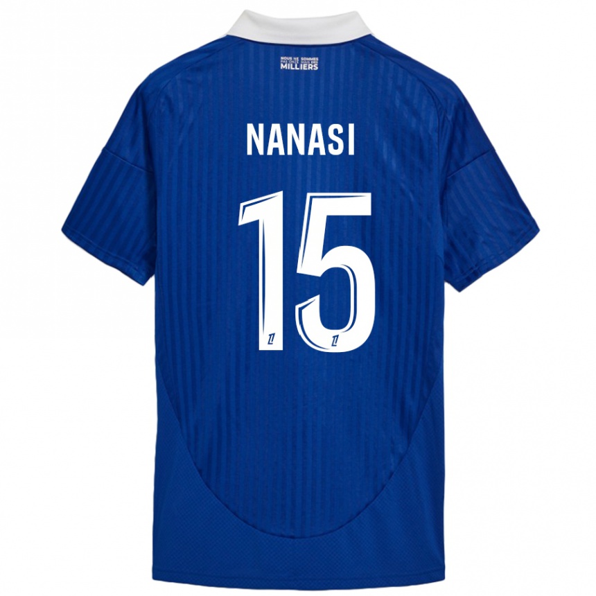 Niño Fútbol Camiseta Sebastian Nanasi #15 Azul Blanco 1ª Equipación 2024/25