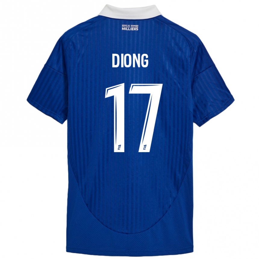 Niño Fútbol Camiseta Pape Diong #17 Azul Blanco 1ª Equipación 2024/25