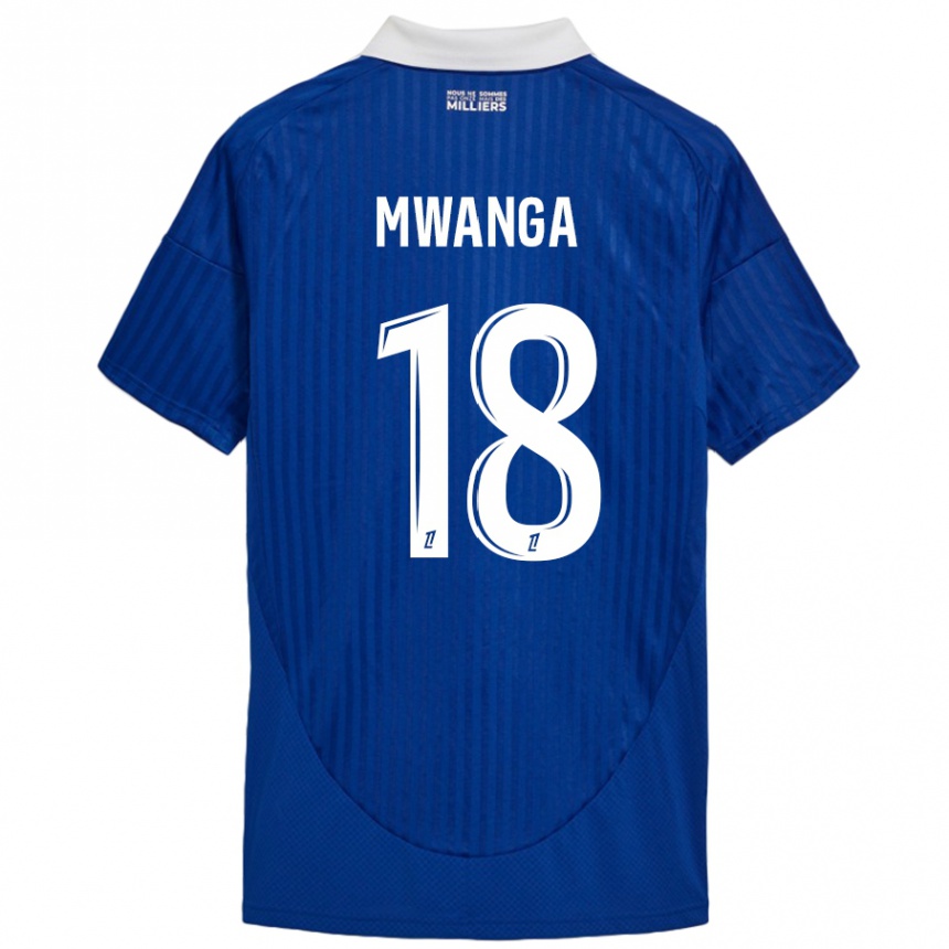 Niño Fútbol Camiseta Junior Mwanga #18 Azul Blanco 1ª Equipación 2024/25