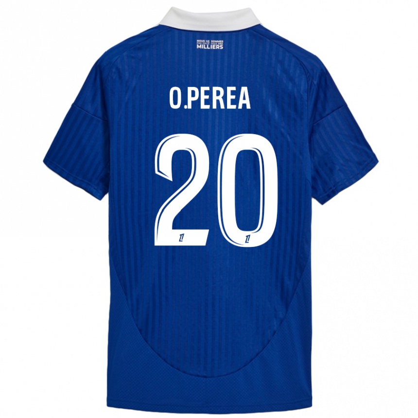 Niño Fútbol Camiseta Óscar Perea #20 Azul Blanco 1ª Equipación 2024/25