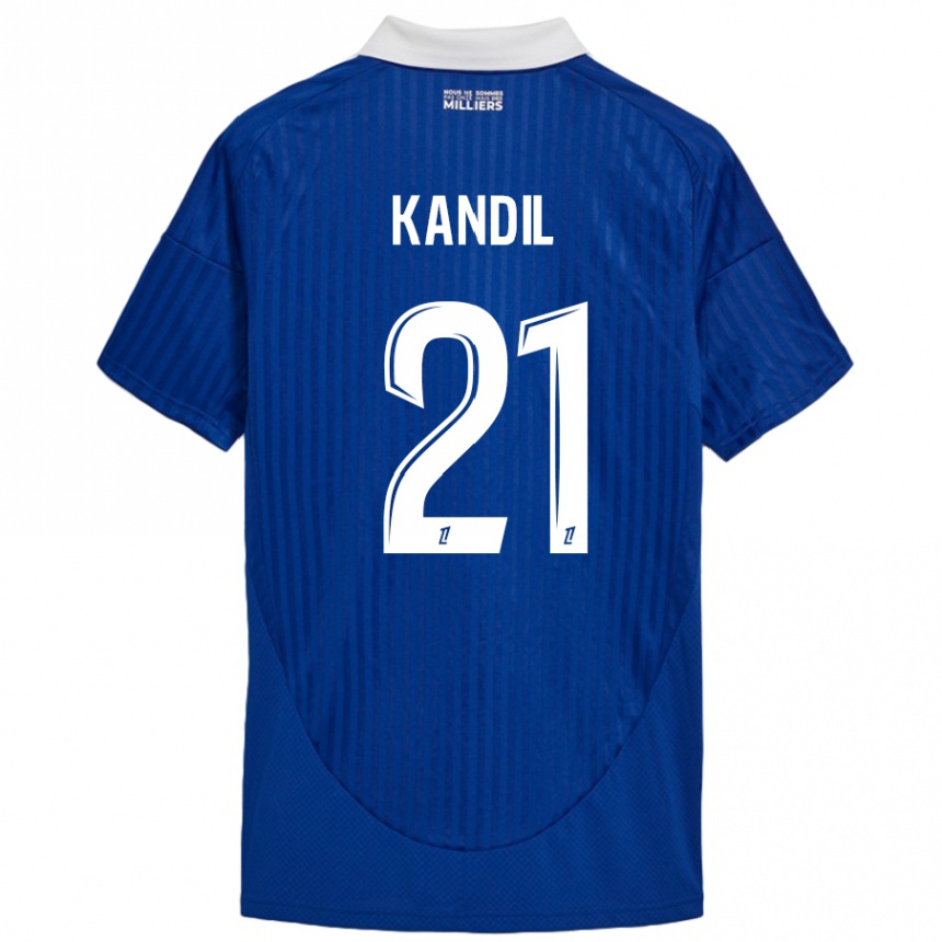 Niño Fútbol Camiseta Nordine Kandil #21 Azul Blanco 1ª Equipación 2024/25