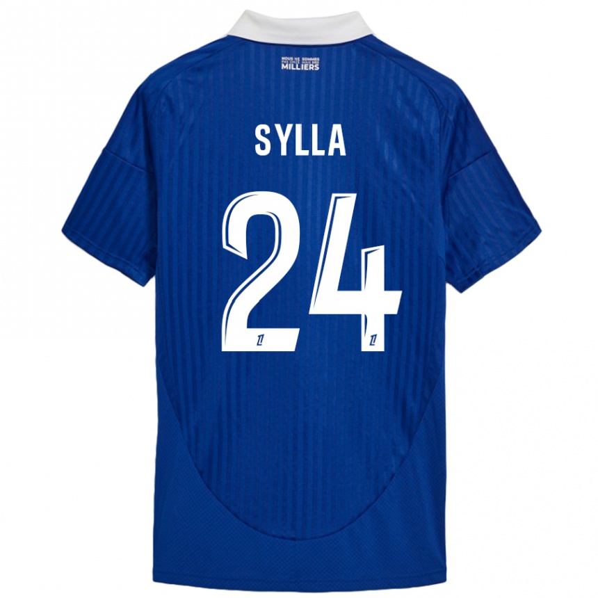 Niño Fútbol Camiseta Abakar Sylla #24 Azul Blanco 1ª Equipación 2024/25