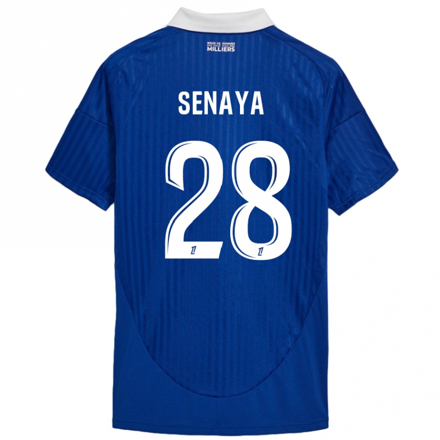 Niño Fútbol Camiseta Marvin Senaya #28 Azul Blanco 1ª Equipación 2024/25