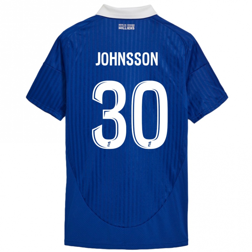 Niño Fútbol Camiseta Karl-Johan Johnsson #30 Azul Blanco 1ª Equipación 2024/25