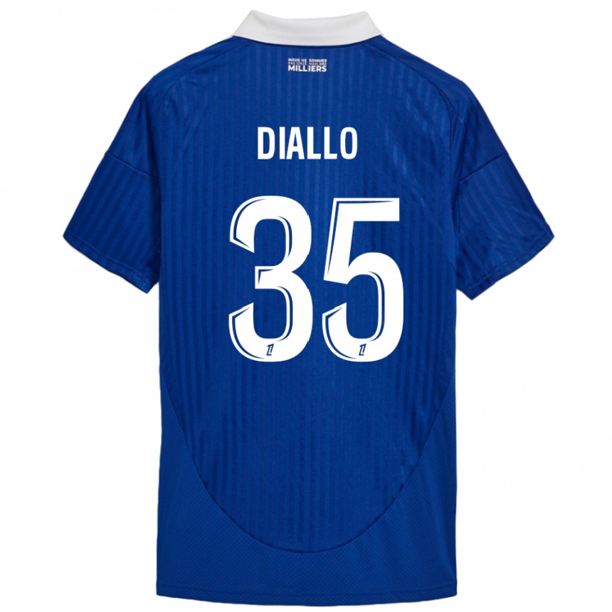 Niño Fútbol Camiseta Tidiane Diallo #35 Azul Blanco 1ª Equipación 2024/25