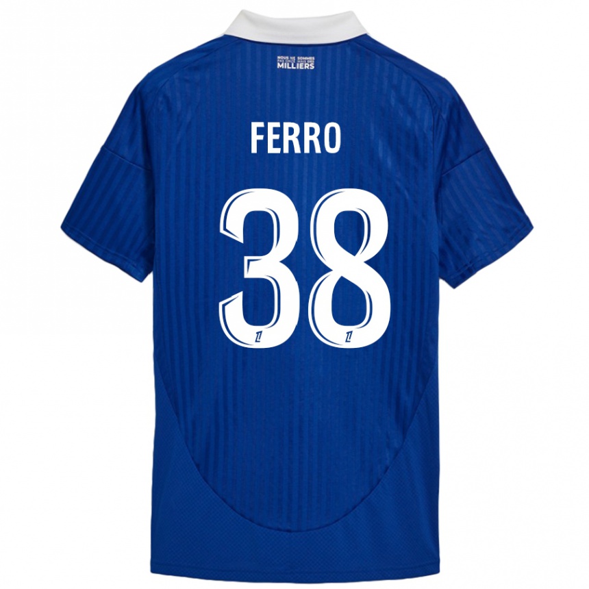 Niño Fútbol Camiseta Nolan Ferro #38 Azul Blanco 1ª Equipación 2024/25